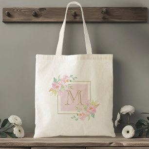 Tote Bag Aquarelle rose Florale Sirène