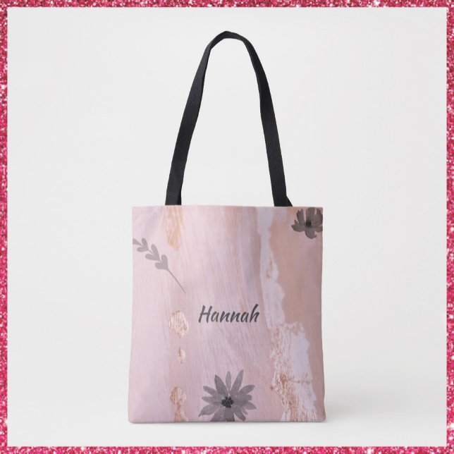Tote Bag Aquarelle rose moderne Floral (Créateur téléchargé)