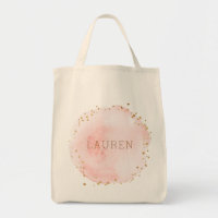 Aquarelle rose pâle Cercle Épicerie personnalisée