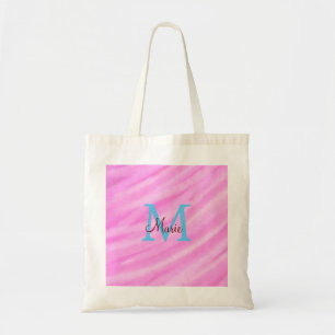 Tote Bag Aquarelle rose pastel ajouter le titre lettre mono