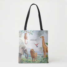 Aquarelle Safari sauvage Jungle Animaux africains
