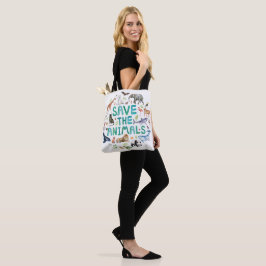 Tote Bag Aquarelle Sauvez les animaux Fourre-tout