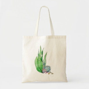 Tote Bag Aquarelle Succulente Végétation Botanique