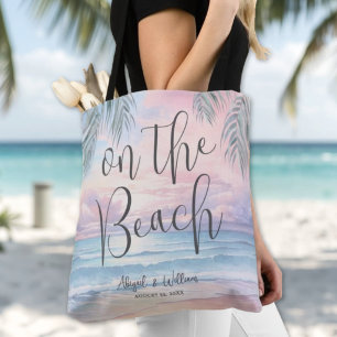 Tote Bag Aquarelle sur le mariage à la plage