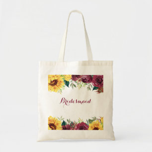 Tote Bag Aquarelle Tournesol Rustique Floral Bridesmaid