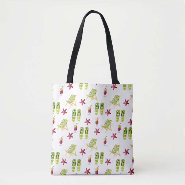 Tote Bag Aquarelle transparente motif été petit (Devant)