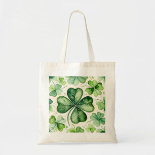 Tote Bag Aquarelle Trèfle à quatre feuilles Chanceux Shamro