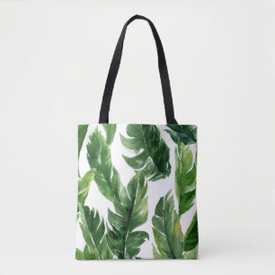 Tote Bag Aquarelle verte Feuille  Motif