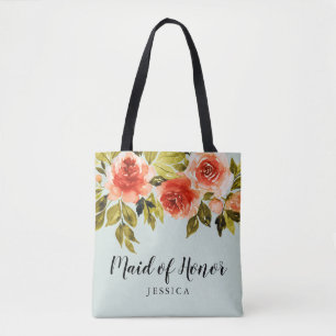 Tote Bag Aquarelle verte Monnaie D'Honneur Florale