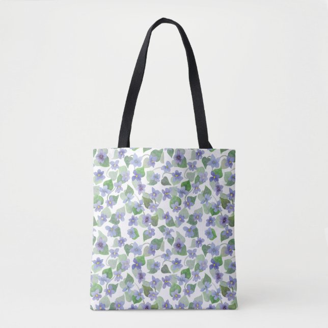 Tote Bag Aquarelle violet douce (Devant)