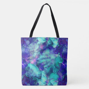 Tote Bag aquarelles d'imaginaire bleu :