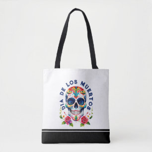 Tote Bag Aquarelles Retro Crâne à sucre