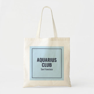 Tote Bag Aquarius blue simple modern birthdays zodiac Bag