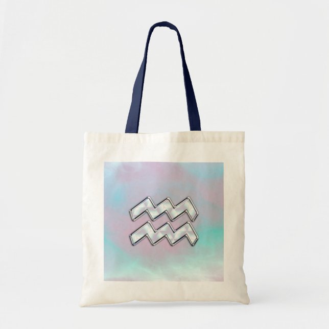 Tote Bag Aquarius Zodiac sur Mother of Pearl Style (Devant)
