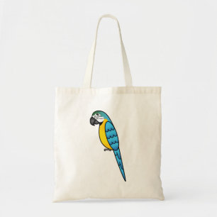 Tote Bag Ara Perroquet Dessin Animé Bleu Et Jaune
