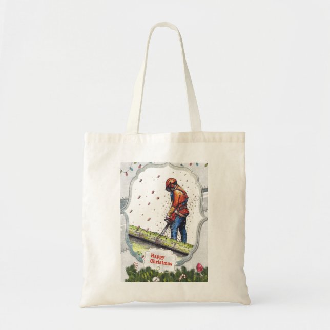 Tote Bag Arborist chainsaw tree surgeon Gift Christmas (Devant)