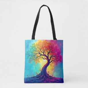 Tote Bag Arbre Arc-en-Ciel : Racines de l'Espoir Infini Art