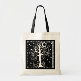 Tote Bag Arbre Citrouille Halloween