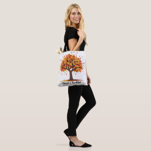 Tote Bag Arbre d'automne heureux Thanksgiving béni