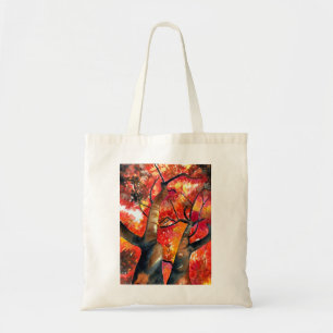 Tote Bag Arbre d'automne japonais à l'aquarelle