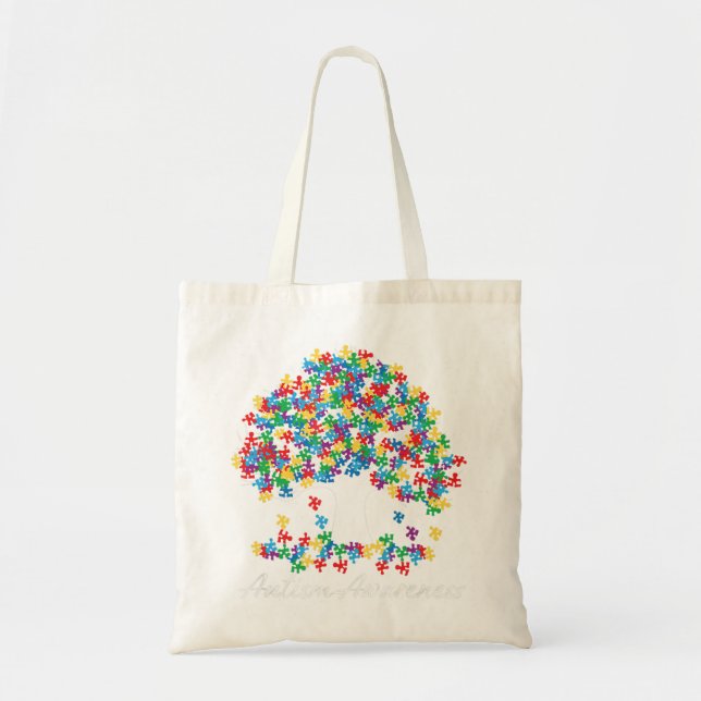 Tote Bag Arbre de la Sensibilisation sur l'autisme Mois Vie (Devant)