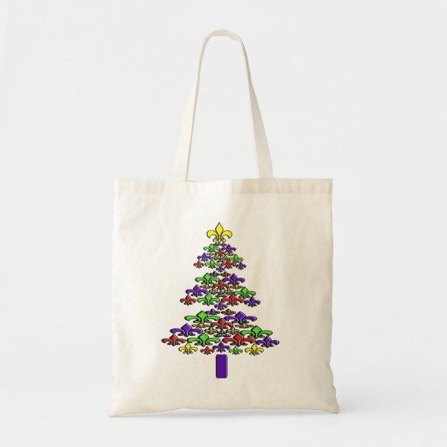 Tote Bag Arbre de Noël de Fleur de Lis Fourre-tout (Devant)
