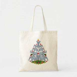 Tote Bag Arbre de Noël éléphant Joyeux Noël cadeaux éléphan