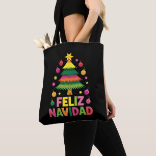 Tote Bag Arbre de Noël Feliz Navidad Fêtes espagnoles Xmas