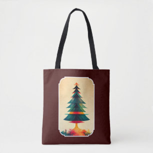 Tote Bag Arbre de Noël Joyfull Design géométrique