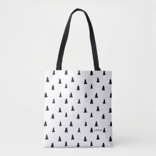 Tote Bag Arbre de Noël noir Motif scandinave