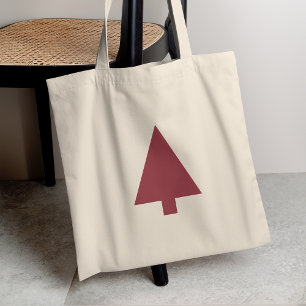 Tote Bag Arbre de Noël   Scandi Minimalist Simple Bourgogne