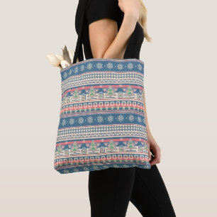 Tote Bag Arbre de Noël Style Aztèque - Vacances uniques