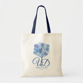 Tote Bag Arbre de nuances bleues dans une conception différ
