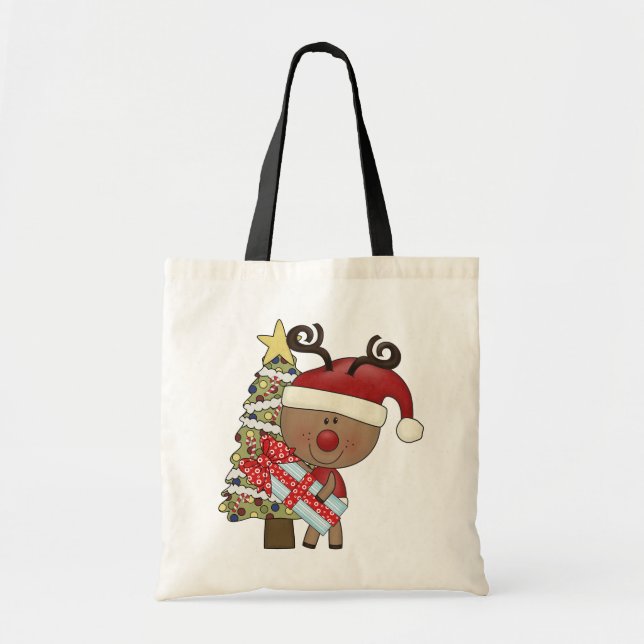 Tote Bag Arbre de vacances de renne de Rudy (Devant)