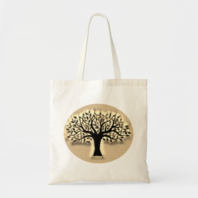 Tote Bag Arbre de vie Art Abstrait de la nature (Devant)