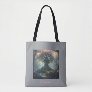 Tote Bag Arbre enchanté brillant d'une lumière rose Été