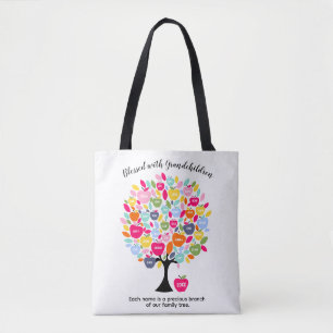 Tote Bag Arbre Généalogique des Petits-Enfants Chaque Nom