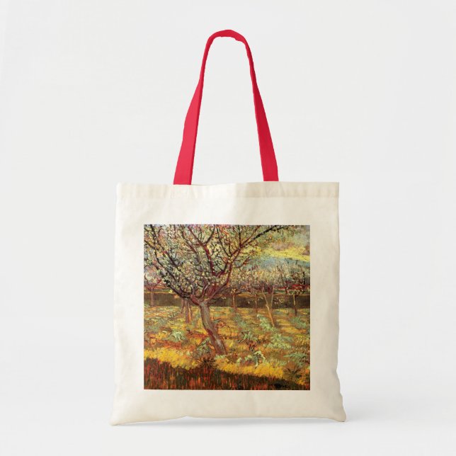 Tote Bag Arbres abricot en fleurs par Vincent van Gogh (Devant)