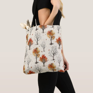 Tote Bag Arbres d'automne confortables Impression botanique