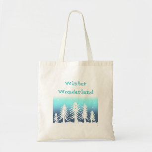 Tote Bag Arbres de Noël blancs dans un pays des merveilles