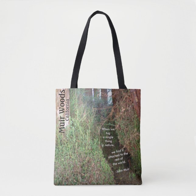 Tote Bag Arbres en bois de Muir avec la citation (Devant)