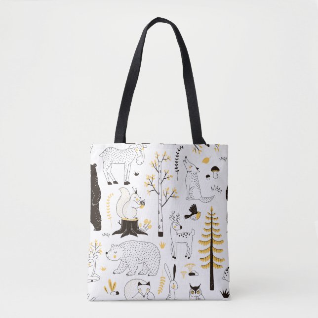 Tote Bag Arbres forestiers d'automne Motif Feuille (Devant)