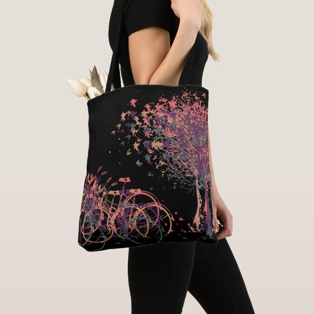 Tote Bag Arbres pourpres Feuilles d'hiver (De près)