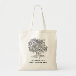 Tote Bag Arbres puissants Positivité Mindfulness Couleur de