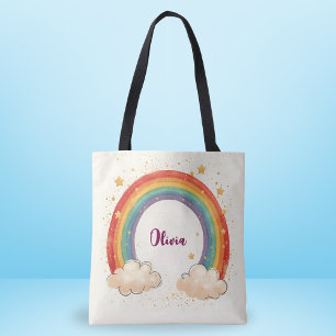 Tote Bag Arc-en-ciel charmant pour filles aux étoiles brill