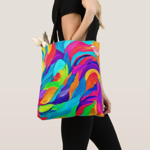 Tote Bag Arc-en-ciel dynamique tourbillonne l'art Abstrait