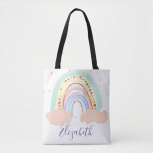 Tote Bag Arc-en-ciel et bébé étoiles