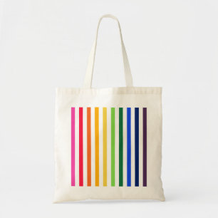 Tote Bag Arc-en-ciel et rayures blanches
