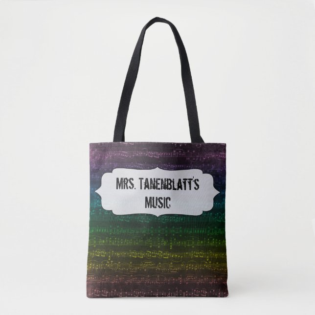 Tote Bag Arc-en-ciel foncé Fourre-tout - customisez l'avant (Devant)