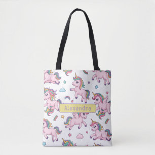 Tote Bag Arc-en-ciel Licorne Mignonne